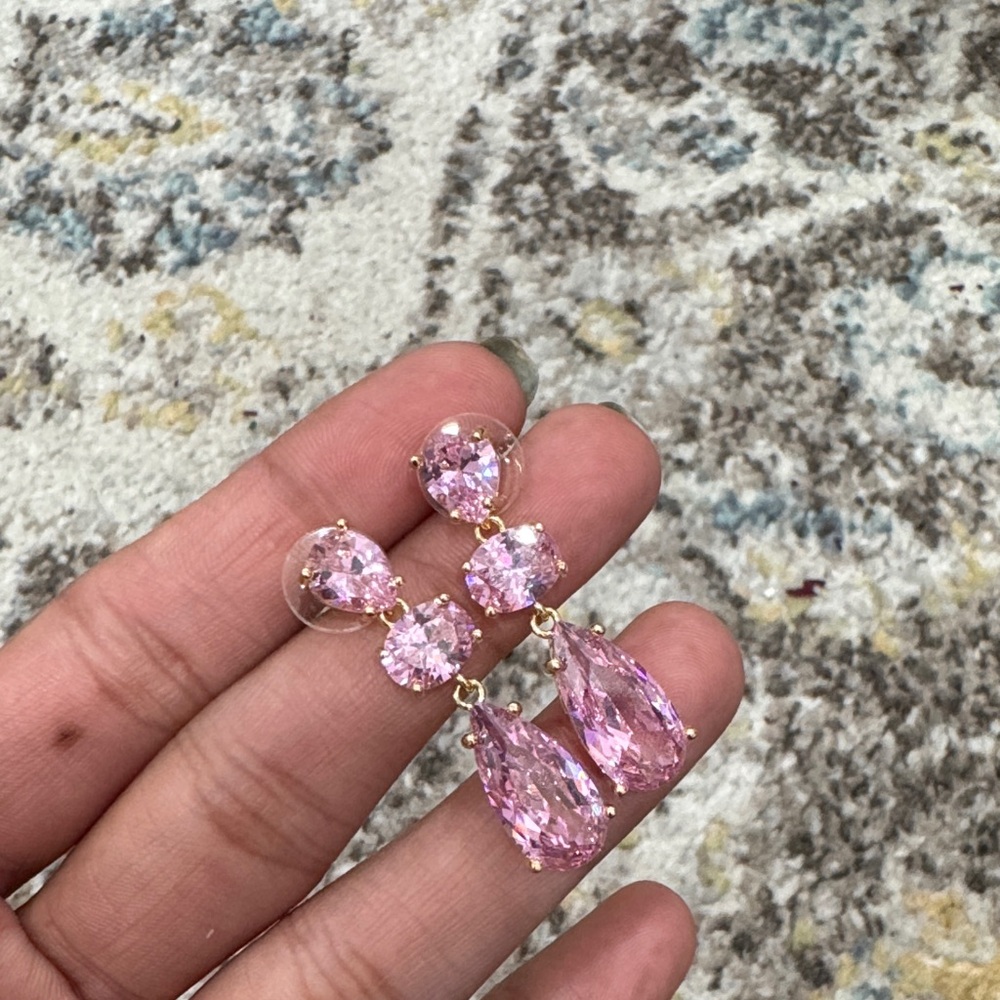 Elegant Pink Drop Earrings